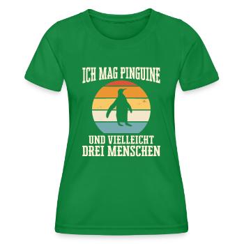 Pinguin Pinguine Tier - Frauen Funktions-T-Shirt - Kelly Green - Vorne - AI Model Female 172 dark (172cm)