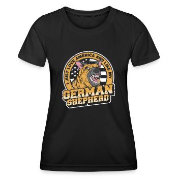 German Shepherd Dog - Women's Functional T-Shirt - black - Front - AI Model Female 172 light (172cm)