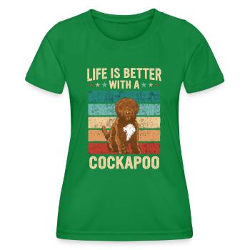 Cockapoo Dog - Women's Functional T-Shirt - kelly green - Front - AI Model Female 172 dark (172cm)