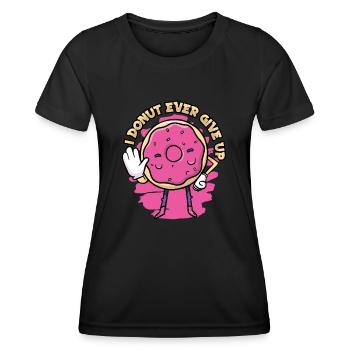 Donut Donuts Candy Bagel - T-shirt sport Femme - noir - Devant - AI Model Female 172 light (172cm)