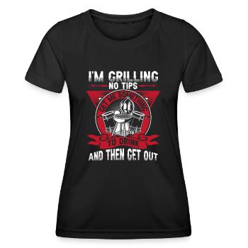 Grill Grillen Griller BBQ Barbecue - T-shirt sport Femme - noir - Devant - AI Model Female 172 light (172cm)