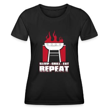 Grill Grillen Griller BBQ Barbecue - Women's Functional T-Shirt - black - Front - AI Model Female 172 light (172cm)