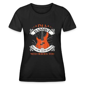 Guitare Basse Basse Instrument - T-shirt sport Femme - noir - Devant - AI Model Female 172 light (172cm)