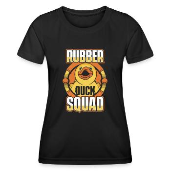 Canards en caoutchouc Salle de bain Canard jaune - T-shirt sport Femme - noir - Devant - AI Model Female 172 light (172cm)