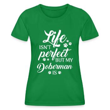 Doberman Pinscher Dog - Women's Functional T-Shirt - kelly green - Front - AI Model Female 172 dark (172cm)
