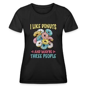 Donut Donuts Candy Bagel - T-shirt sport Femme - noir - Devant - AI Model Female 172 light (172cm)