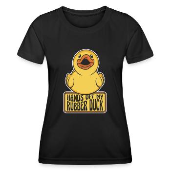 Canards en caoutchouc Salle de bain Canard jaune - T-shirt sport Femme - noir - Devant - AI Model Female 172 light (172cm)