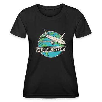 Vol du premier vol de l’avion - T-shirt sport Femme - noir - Devant - AI Model Female 172 light (172cm)