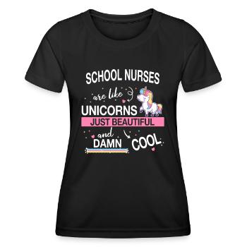 Schulkrankenschwester Gesundheitswesen Schulkranke - Frauen Funktions-T-Shirt - Schwarz - Vorne - AI Model Female 172 light (172cm)
