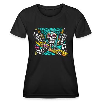 Drag Car Racing für wahre Motorsportfans - Frauen Funktions-T-Shirt - Schwarz - Vorne - AI Model Female 172 light (172cm)