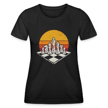 Chess Player Chess Board Game Chess Pieces - Women's Functional T-Shirt - black - Front - AI Model Female 172 light (172cm)