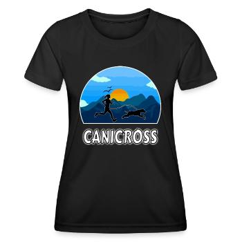 Canicross Natur Laufen Hund Hundesport - Frauen Funktions-T-Shirt - Schwarz - Vorne - AI Model Female 172 light (172cm)