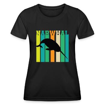 Narwal - Frauen Funktions-T-Shirt - Schwarz - Vorne - AI Model Female 172 light (172cm)