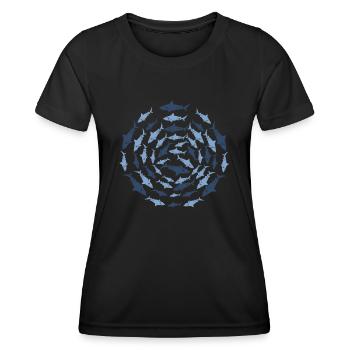 Groupe de requins - T-shirt sport Femme - noir - Devant - AI Model Female 172 light (172cm)