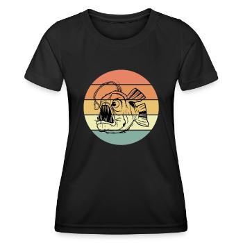 Poisson-grenouille - T-shirt sport Femme - noir - Devant - AI Model Female 172 light (172cm)