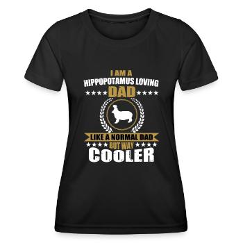 Nilpferd Liebender Vater - Frauen Funktions-T-Shirt - Schwarz - Vorne - AI Model Female 172 light (172cm)