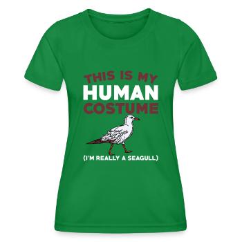 Seagull Human Costume - Women's Functional T-Shirt - kelly green - Front - AI Model Female 172 dark (172cm)