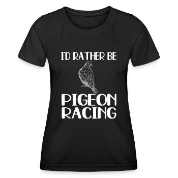 Funny racing pigeon - Women's Functional T-Shirt - black - Front - AI Model Female 172 light (172cm)