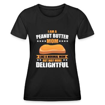 Drôle de beurre de cacahuète Maman - T-shirt sport Femme - noir - Devant - AI Model Female 172 light (172cm)