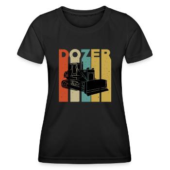 T-shirt bulldozer rétro - T-shirt sport Femme - noir - Devant - AI Model Female 172 light (172cm)