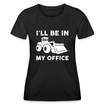 Drôle de chemise de conducteur de chargeuse sur pneus - T-shirt sport Femme - noir - Devant - AI Model Female 172 light (172cm)