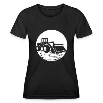 T-shirt chargeuse sur pneus - T-shirt sport Femme - noir - Devant - AI Model Female 172 light (172cm)