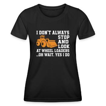 Drôle de cadeau de chargeuse sur pneus - T-shirt sport Femme - noir - Devant - AI Model Female 172 light (172cm)