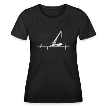 Battement de cœur de grue mobile - T-shirt sport Femme - noir - Devant - AI Model Female 172 light (172cm)