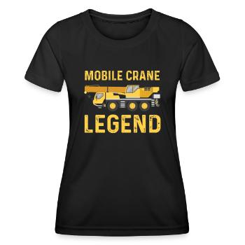 Légende de la grue mobile - T-shirt sport Femme - noir - Devant - AI Model Female 172 light (172cm)