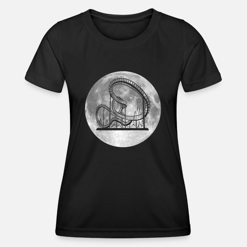 Roller coaster Moon Design - Women's Functional T-Shirt - black