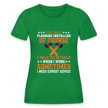 Design amusant pour les couches de sol - T-shirt sport Femme - vert - Devant - AI Model Female 172 dark (172cm)
