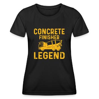 Drôle de légende du polisseur de béton - T-shirt sport Femme - noir - Devant - AI Model Female 172 light (172cm)
