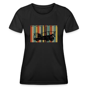 Camions bétonnières - T-shirt sport Femme - noir - Devant - AI Model Female 172 light (172cm)
