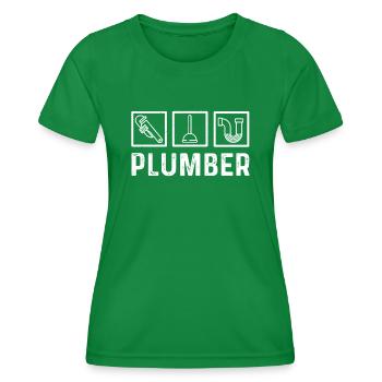 Plombier - T-shirt sport Femme - vert - Devant - AI Model Female 172 dark (172cm)