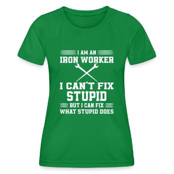 Lustiger Eisenarbeiter Motiv - Frauen Funktions-T-Shirt - Kelly Green - Vorne - AI Model Female 172 dark (172cm)
