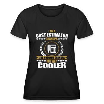 Estimateur de coûts grand-père - T-shirt sport Femme - noir - Devant - AI Model Female 172 light (172cm)