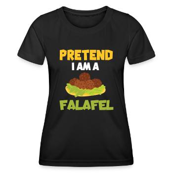 Faire semblant d’être un falafel - T-shirt sport Femme - noir - Devant - AI Model Female 172 light (172cm)