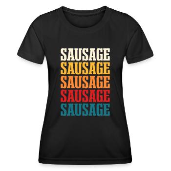 Saucisse - T-shirt sport Femme - noir - Devant - AI Model Female 172 light (172cm)