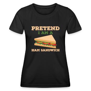 Sandwich au jambon - T-shirt sport Femme - noir - Devant - AI Model Female 172 light (172cm)