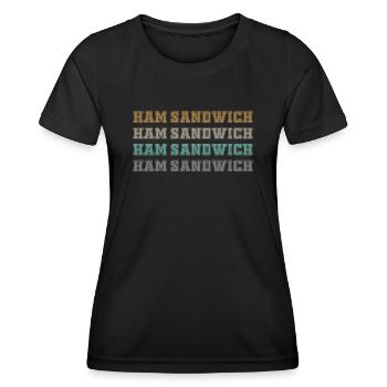 Sandwich au jambon - T-shirt sport Femme - noir - Devant - AI Model Female 172 light (172cm)