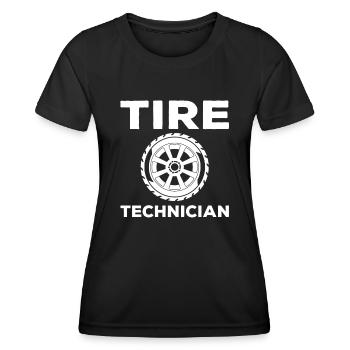 Reifentechniker - Frauen Funktions-T-Shirt - Schwarz - Vorne - AI Model Female 172 light (172cm)