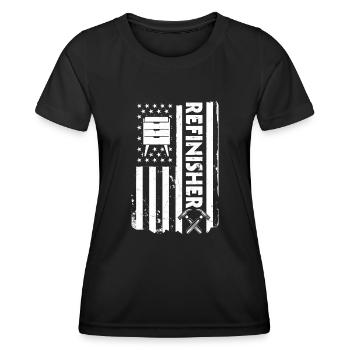 USA Refinisher - Retournement de meubles - T-shirt sport Femme - noir - Devant - AI Model Female 172 light (172cm)