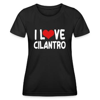 I love coriander - Women's Functional T-Shirt - black - Front - AI Model Female 172 light (172cm)