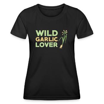 Amateurs d’ail sauvage - T-shirt sport Femme - noir - Devant - AI Model Female 172 light (172cm)