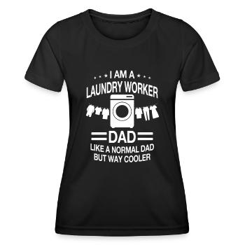 Laundry Employee Papa for Men - Women's Functional T-Shirt - black - Front - AI Model Female 172 light (172cm)
