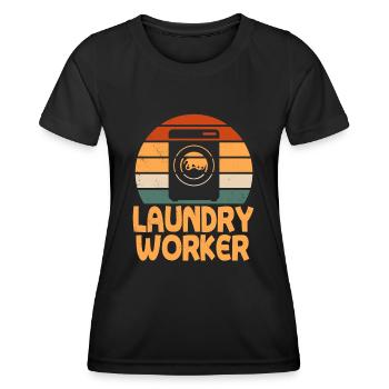 Retro Laundry Staff Design - Women's Functional T-Shirt - black - Front - AI Model Female 172 light (172cm)