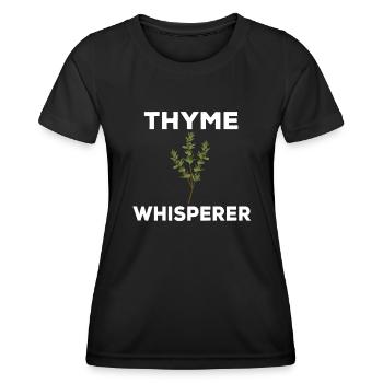 Chuchoteur de thym - T-shirt sport Femme - noir - Devant - AI Model Female 172 light (172cm)