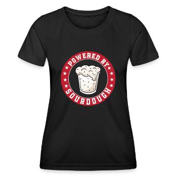 Alimenté au levain - T-shirt sport Femme - noir - Devant - AI Model Female 172 light (172cm)