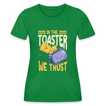 Funny toaster design - Women's Functional T-Shirt - kelly green - Front - AI Model Female 172 dark (172cm)