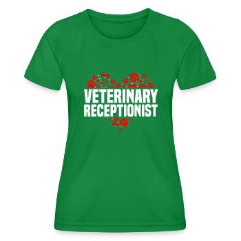Réceptionniste vétérinaire Nice - T-shirt sport Femme - vert - Devant - AI Model Female 172 dark (172cm)